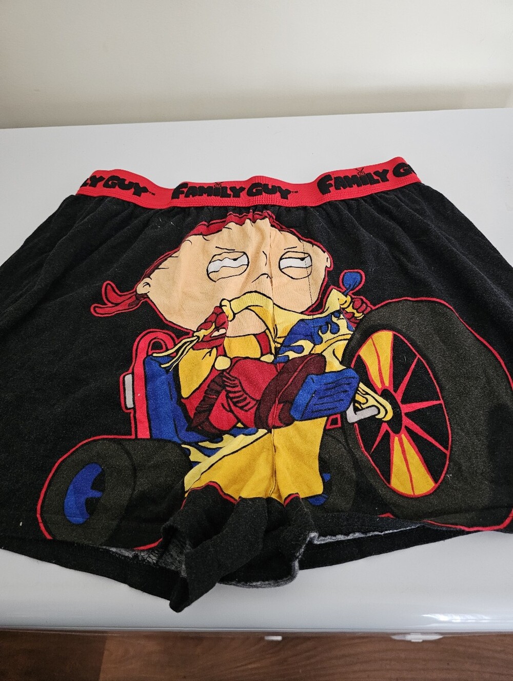 Family Guy Black Graphic Boxer Shorts - Stewie Print Size Medium Vintage